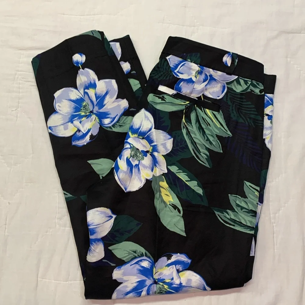 Banana Republic Avery Linen-Blend‎ Floral Ankle Pants Size 6